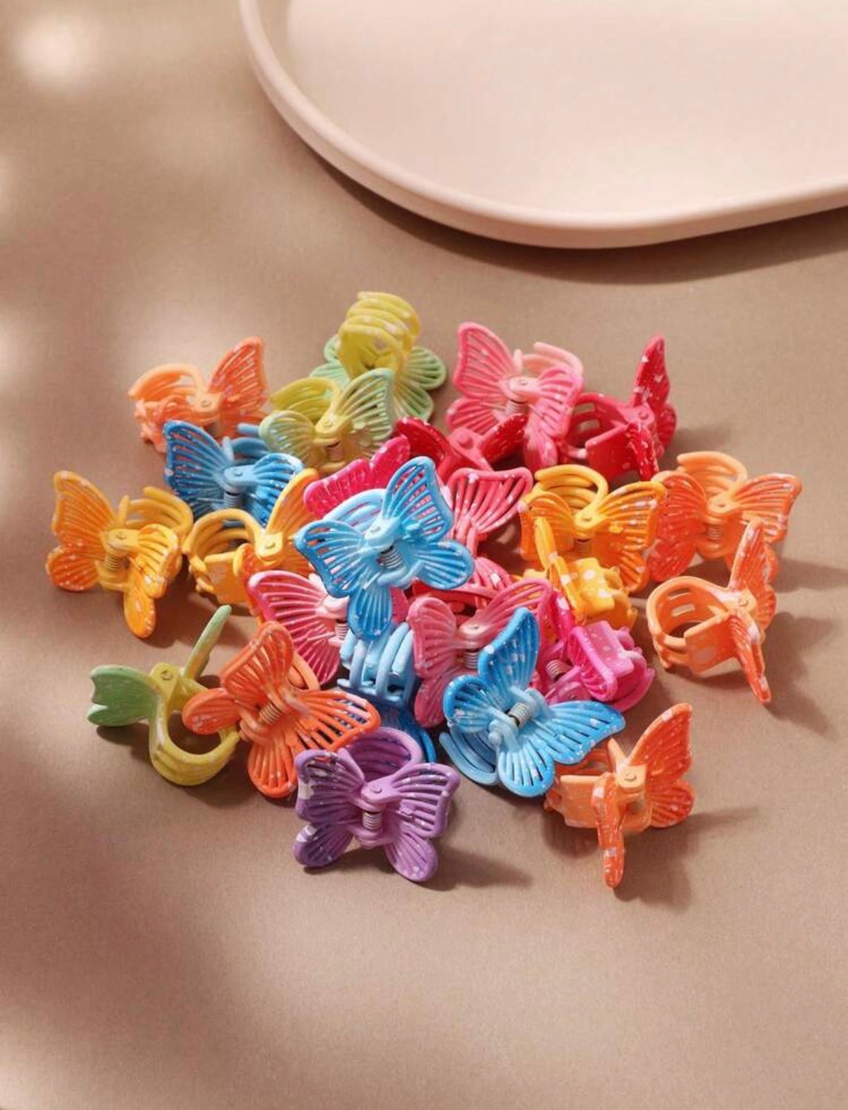 10 pcs Sweet Colorful Gradient Snowflake Dot Butterfly Hair Claw Clips.