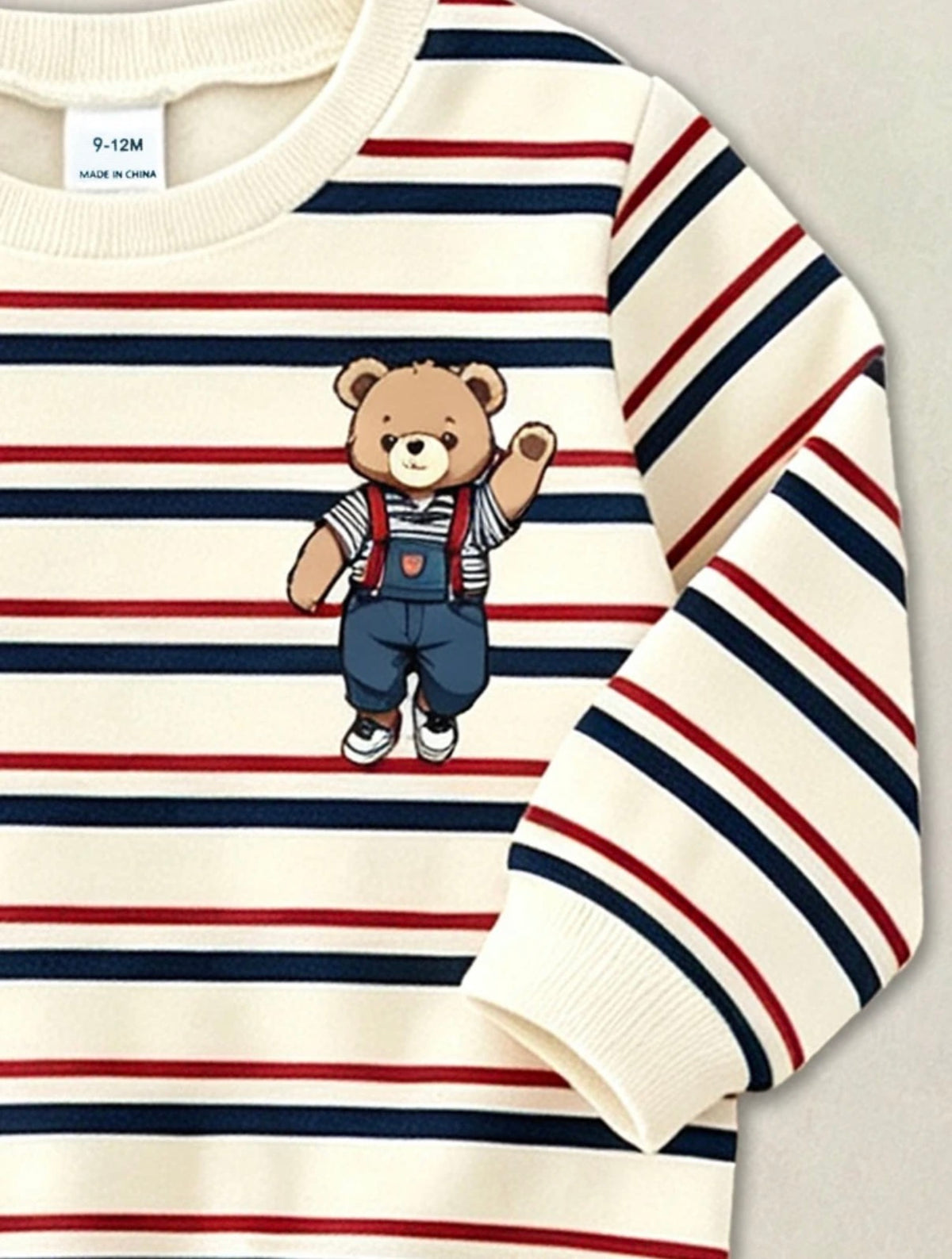 Baby Boys Round Neck Casual Pullover Autumn Sweatshirt Only.