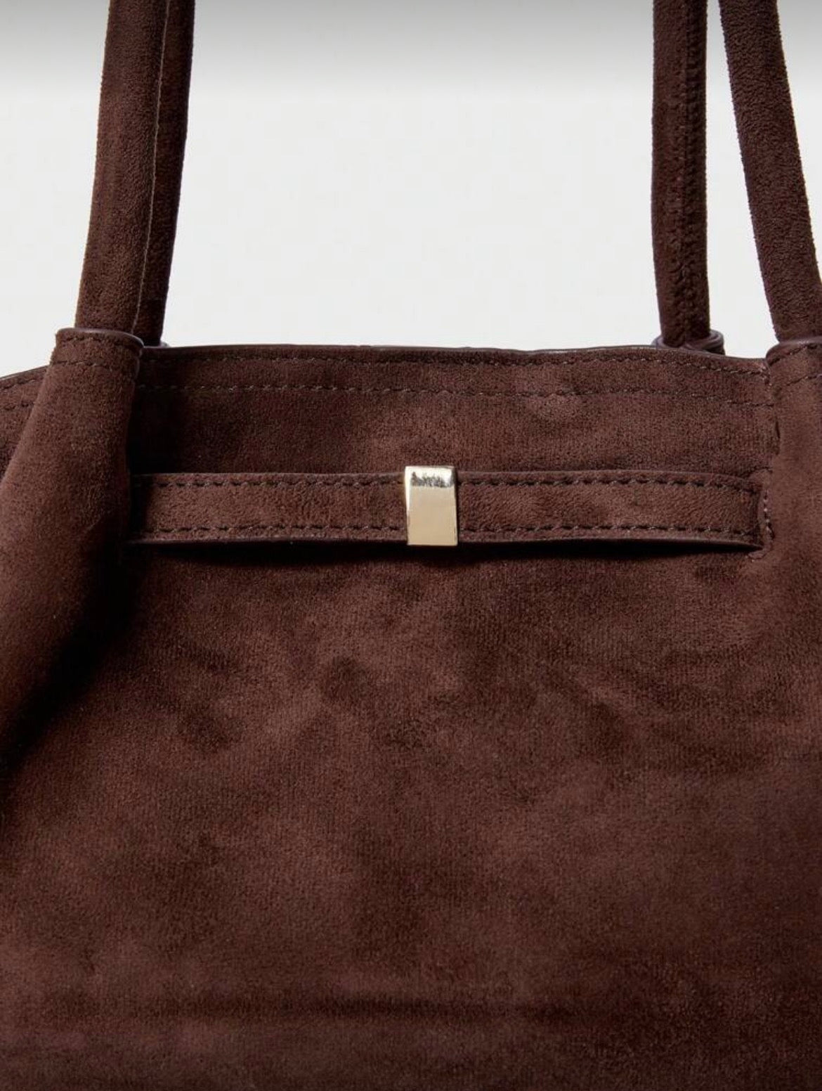 Faux Suede Tote Bag, Large Capacity Solid Handbag.