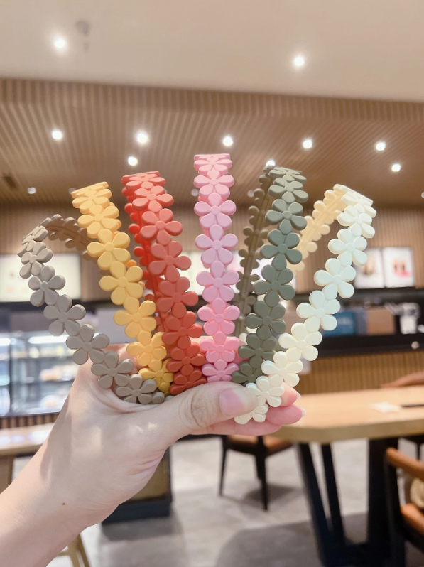 1 pcs Simple Flower Shape Plastic Hair Hoop For Kids