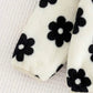 Baby Girl Versatile Casual Fluffy Floral Pattern Stand Collar Jacket.