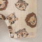 Baby Boy Lion Print Half Button Tank Romper.