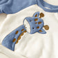 2pcs Autumn/Winter Fleece Lined Thickened Casual Cute Giraffe Sweatshirt Set, Baby Tracksuit.