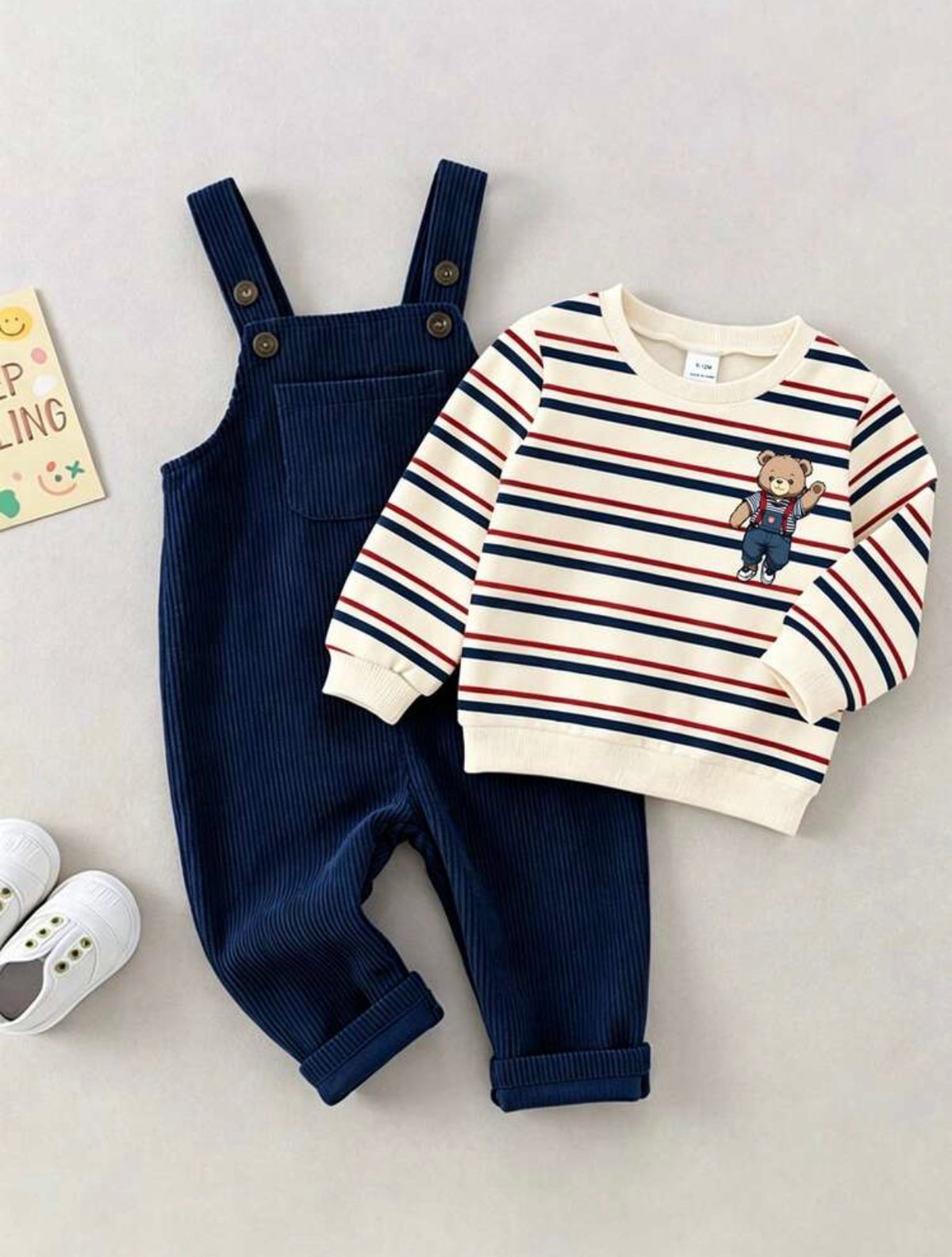 Baby Boys Round Neck Casual Pullover Autumn Sweatshirt Only.