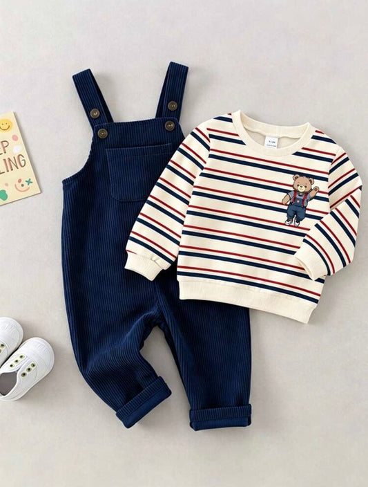 Baby Boys Round Neck Casual Pullover Autumn Sweatshirt Only.