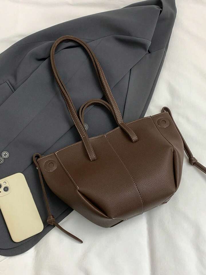 Casual Simple Large Capacity Tote Handbag.