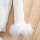 Ribbed Splicing Fuzzy Sleeve Sweatshirt For Winter