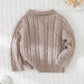 Baby Girl Solid Color Peter Pan Collar Long Sleeve Cardigan Autumn Winter Sweater ( Delivery By Oct 10)
