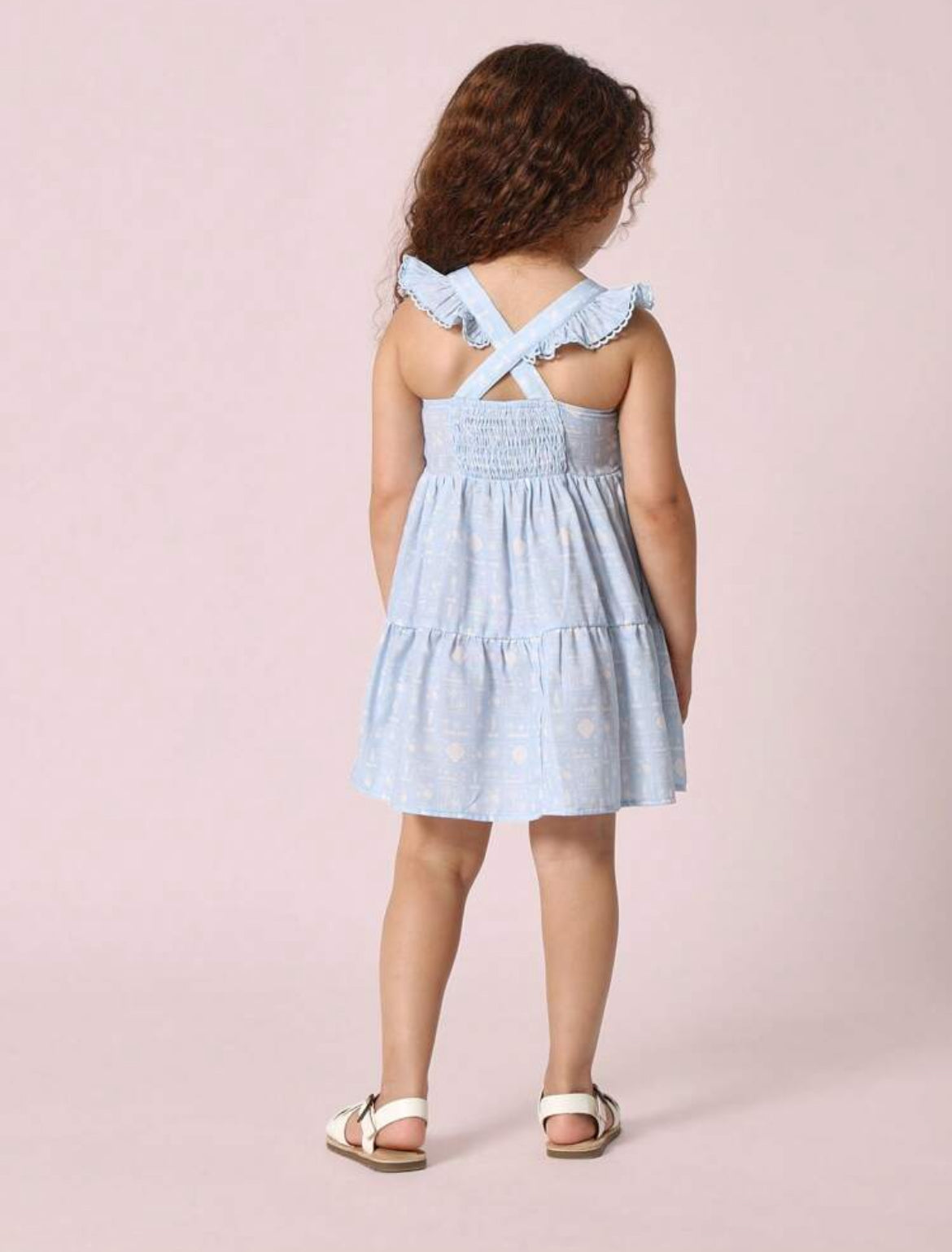 SUMWON Flutter Sleeve Tiered Summer Dress.