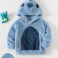 Baby Boy 3D Cartoon Animal Pattern Contrast Color Hoodie.