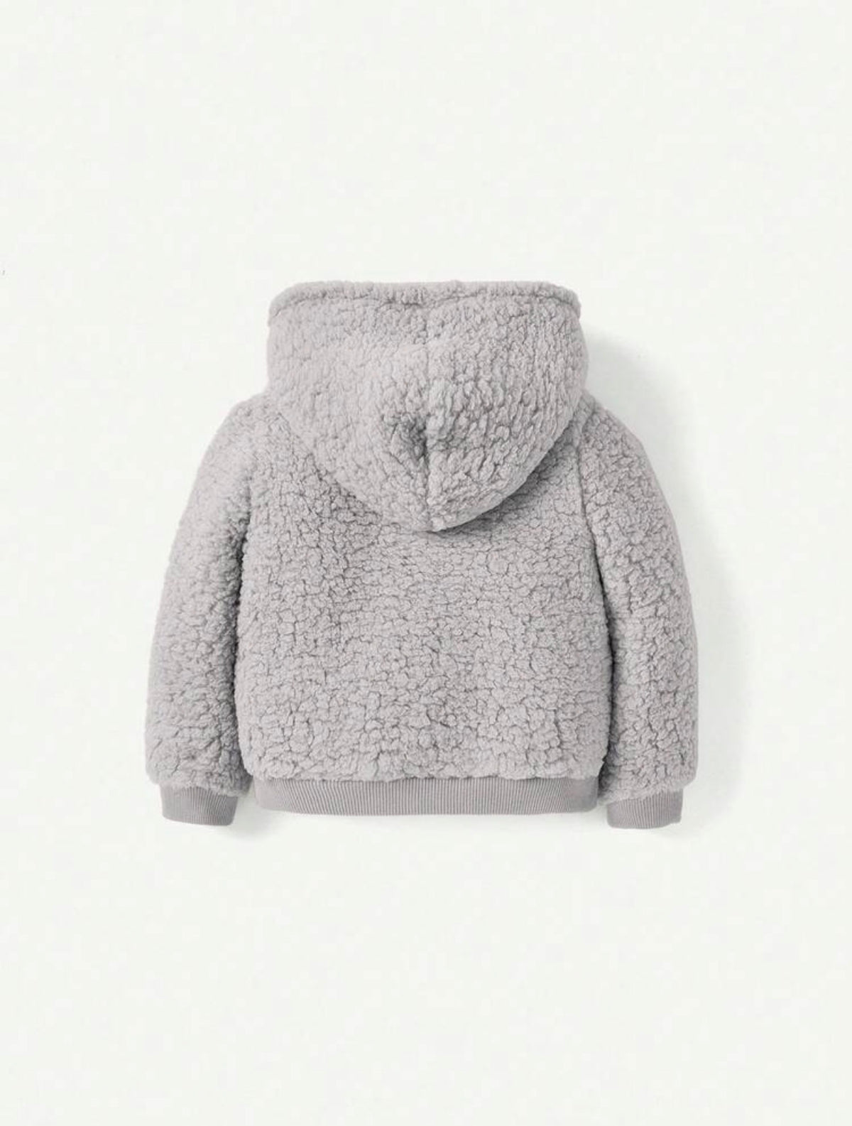 Baby Boy Hooded Thick Padded Coat With Contrast Color Button Front.