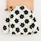 Baby Girl Versatile Casual Fluffy Floral Pattern Stand Collar Jacket.