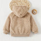 Boy Decorative Woven Label Hooded Long Sleeve Winter Jacket.