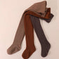 3 Pairs Girls' Solid Color Leggings, Vertical Striped Tights, Simple Versatile Children's Pantyhose, Elastic & Comfortable.