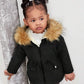SHEIN Baby Girl Cute & Versatile Thermal Lined Hooded Jacket For Autumn/Winter