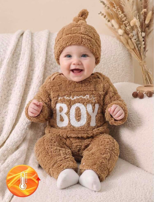 2pc Baby Footie fuzzy jumpsuit.