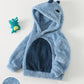 Baby Boy 3D Cartoon Animal Pattern Contrast Color Hoodie.