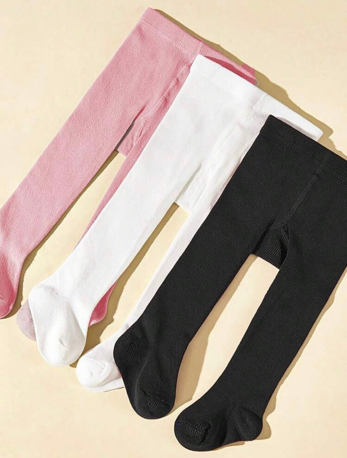3 Pairs Girls in Solid Color Leggings.