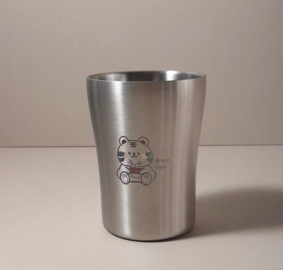 100ml/300ml Stainless Steel 304 Double Wall Water/ Milk Cup With Cartoon Bear, Tiger, Dinosaur Design. (Delivery by 1st July)