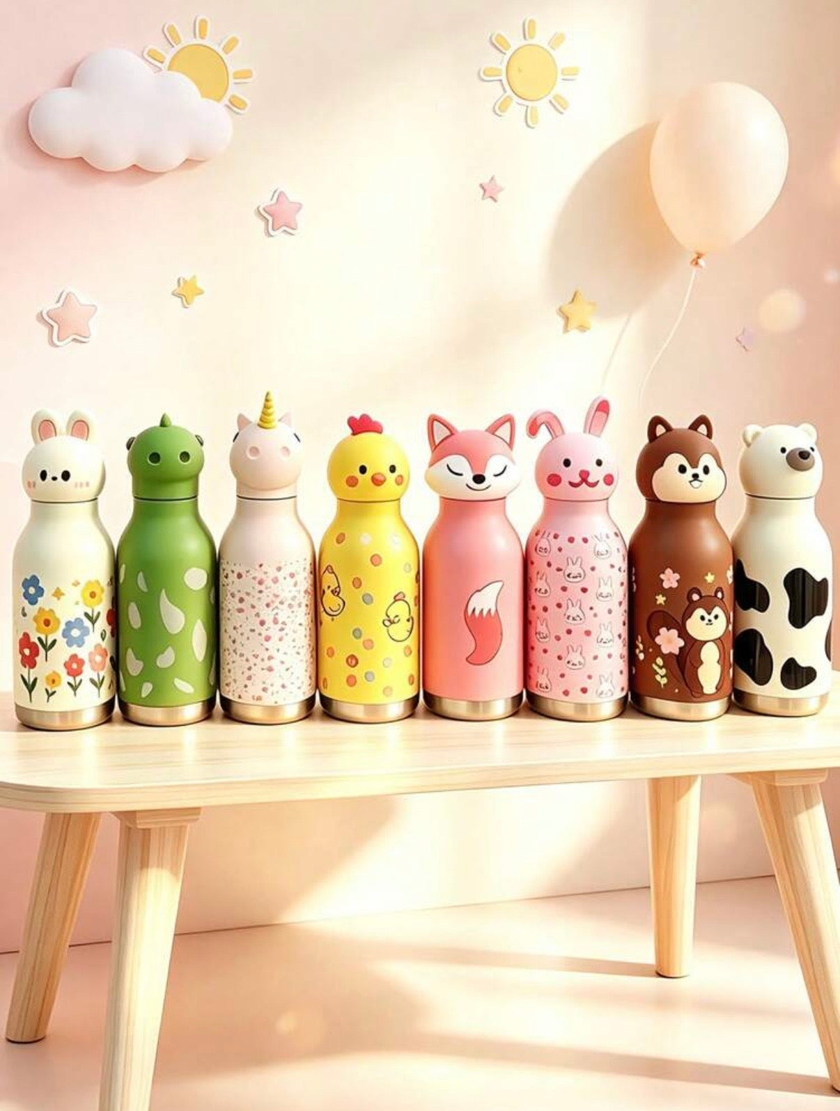 High-End Animal Series Stainless Steel Vacuum Insulated Water Bottle, 450ml Large Capacity Tumbler With Straw.            (Delivery by 1st August) (Copy)
