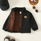 Baby Boy/Girl Cute Winter Suede Thermal Lined Stand Collar Jacket.