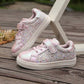 Girls' Low-Top Sequin Casual Sneakers, Flat-Sole.