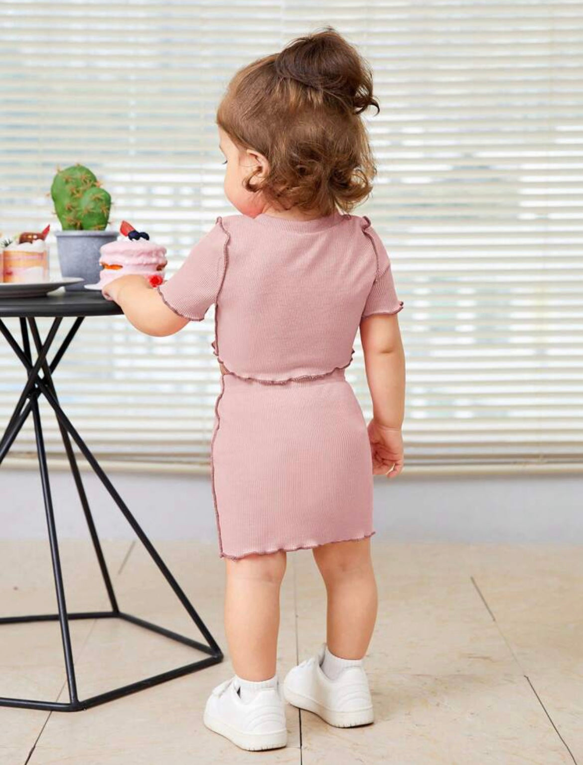 Baby Girl Casual & Comfortable Short-Sleeved Top & Skirt Set