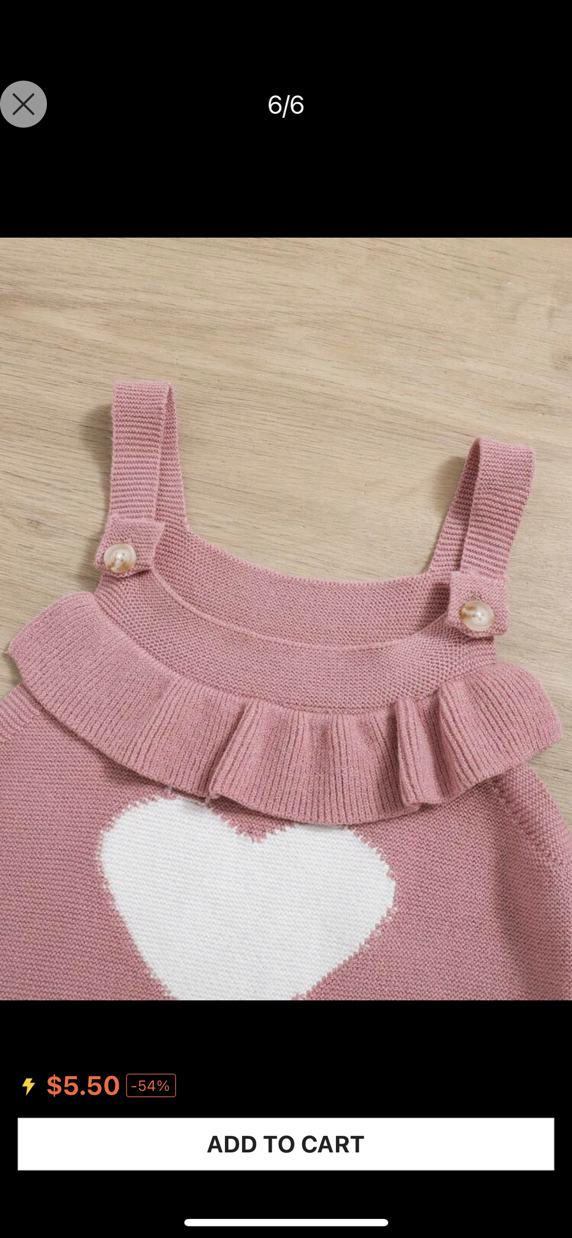 2pcs Baby Girl Heart Pattern Ruffle Trim Knit Bodysuit & Headband