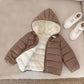 Baby Boys Thermal Lined Hooded Zipper Jacket, Brown Winter Casual Warm.