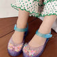 Jelly Crystal Sandals For Girls, Closed Toe Summer Kids Sandals With Sequin Wing Accessories.