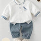 Dragon Pattern Knitted Soft Crew Neck Long Sleeve Pullover Sweatshirt And Elastic Waist Long Pants 2-Piece.