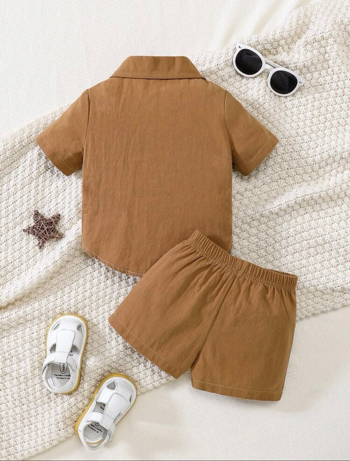 Baby Boy Color block Patched Pocket Shirt & Shorts