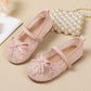 Girls Lace Bow Mary Jane Princess Shoes.