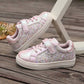 Girls' Low-Top Sequin Casual Sneakers, Flat-Sole.