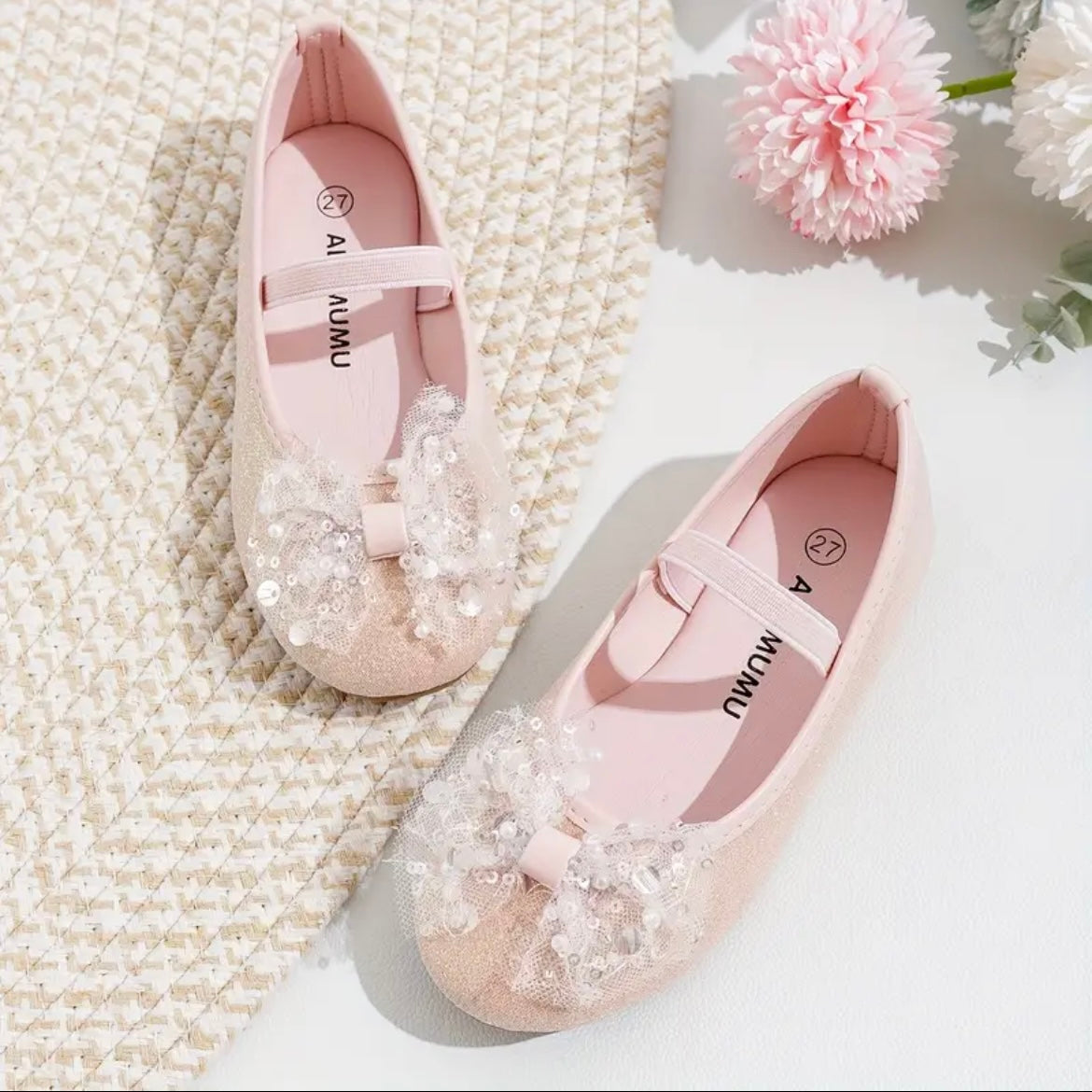 Pink Pearl Bowknot Flats