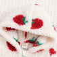 Baby Girl Thermal Lined Thick Floral Pattern Knitted Soft Hooded Long Sleeve Winter Jumpsuit.