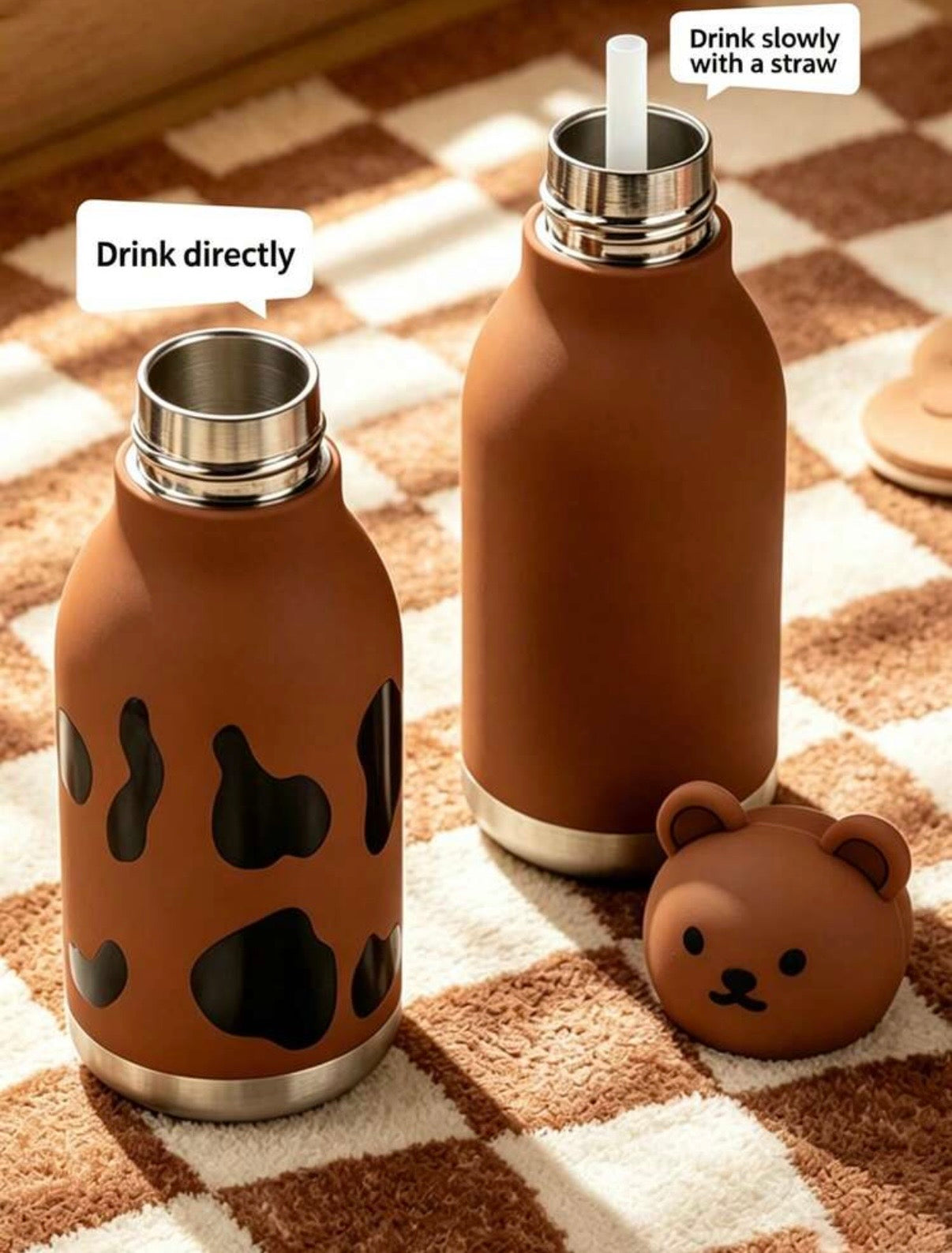 High-End Animal Series Stainless Steel Vacuum Insulated Water Bottle, 450ml Large Capacity Tumbler With Straw.            (Delivery by 1st August) (Copy)