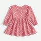 SHEIN Baby Girl Heart Print Flounce Sleeve Dress
