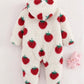 Baby Girl Thermal Lined Thick Floral Pattern Knitted Soft Hooded Long Sleeve Winter Jumpsuit.