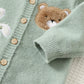 3D Plush Cartoon Pattern Cute Casual Sweater Romper.