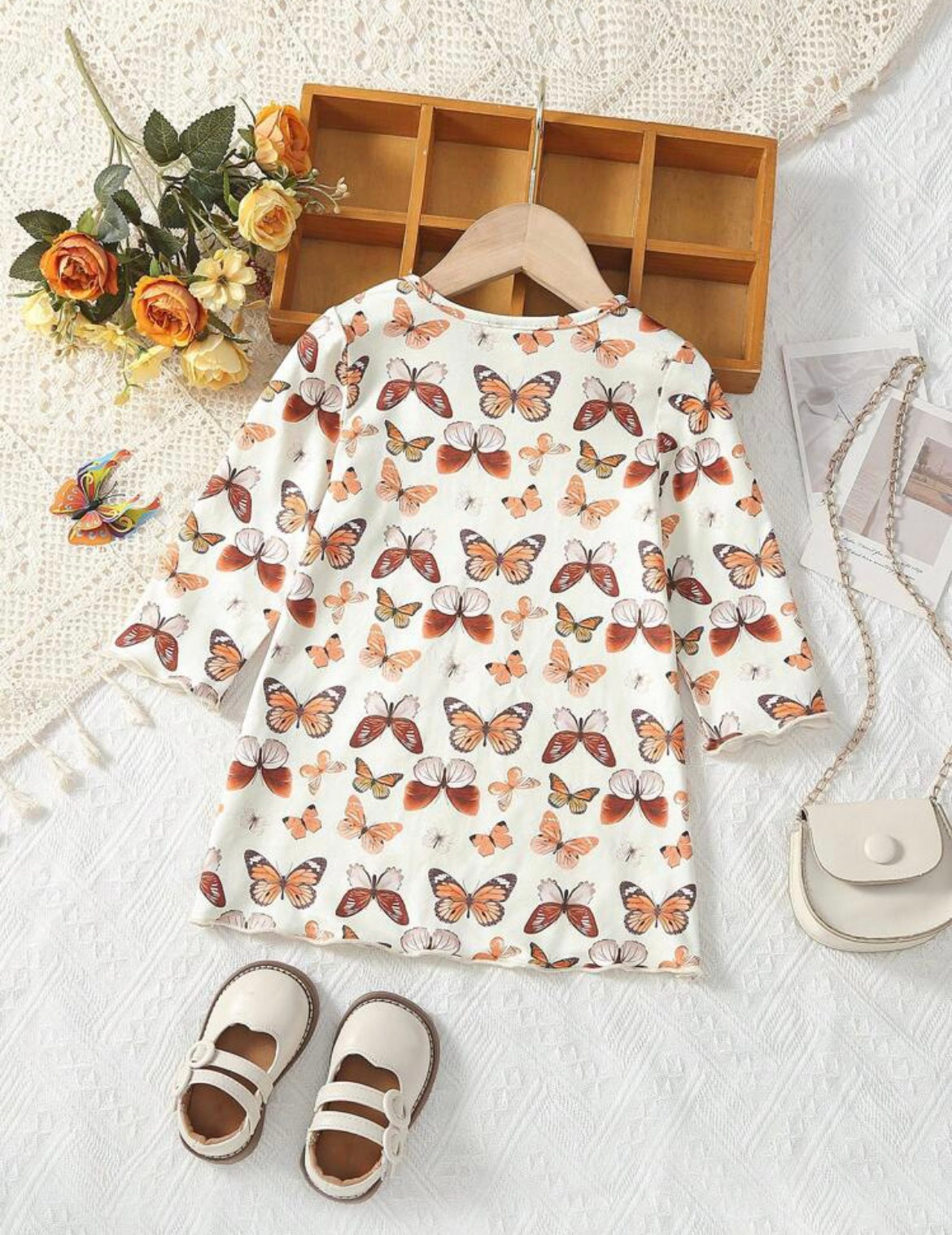 Baby Girl Butterfly Print Tee Dress