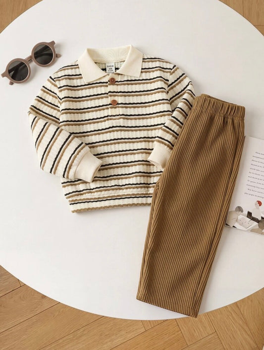 2pcs Winter Top & Elastic Pants.