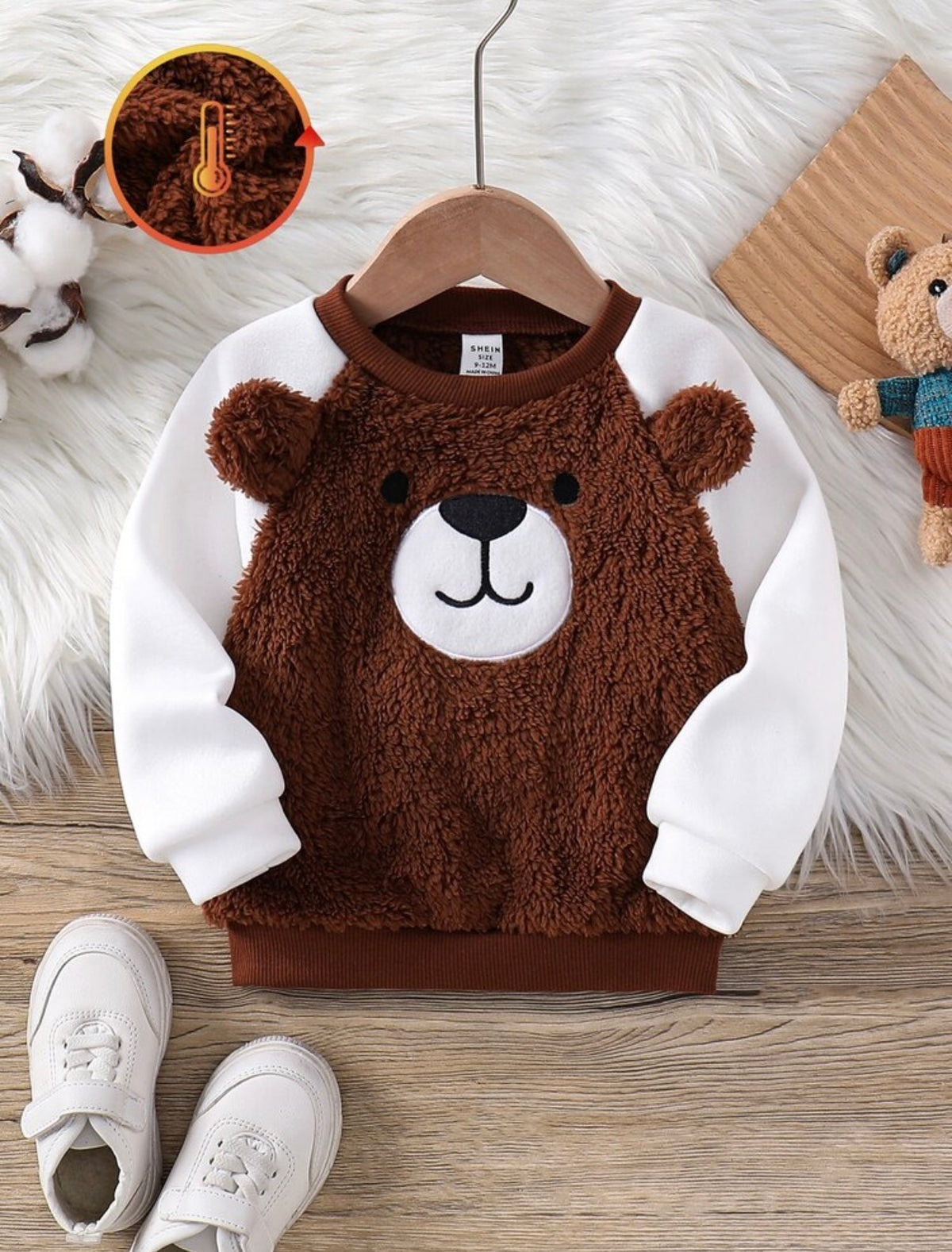 Trends Cozy Pixies Baby Boy Cartoon Anim Pattern Knit Soft Crew Neck Long Sleeve Pullover Autumn Winter Sweatshirt. ( Delivery by 10th October)