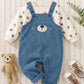 Baby Boy Cartoon Bear
Pattern Knitted Soft Round Neck Long Sleeve Pullover Sweatshirt & Overalls Two Pieces Set.( Delivery by 20th October)