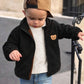 Baby Boy/Girl Cute Winter Suede Thermal Lined Stand Collar Jacket.