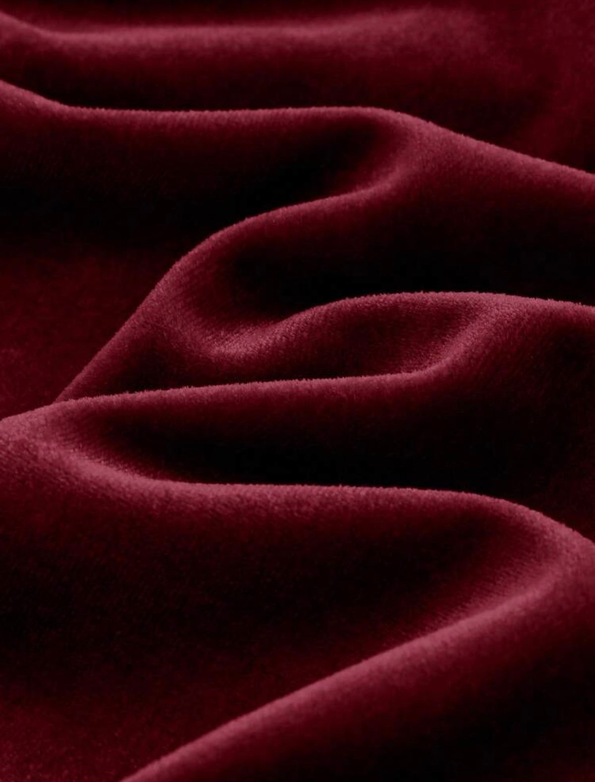 Round Neck Ruffle Hem Cinched Waist Long Sleeve Dress Burgundy.   (Delivery By Oct 10)
