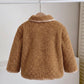 Autumn/Winter Versatile Casual Brown Fuzzy Collar Jacket.