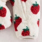 Baby Girl Thermal Lined Thick Floral Pattern Knitted Soft Hooded Long Sleeve Winter Jumpsuit.
