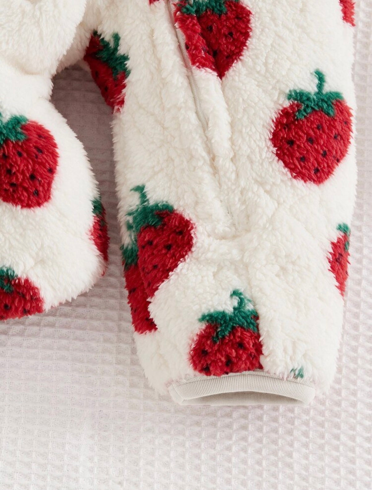 Baby Girl Thermal Lined Thick Floral Pattern Knitted Soft Hooded Long Sleeve Winter Jumpsuit.