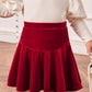 Baby Girl High Wait Ruffle Hem Velvet Skirt